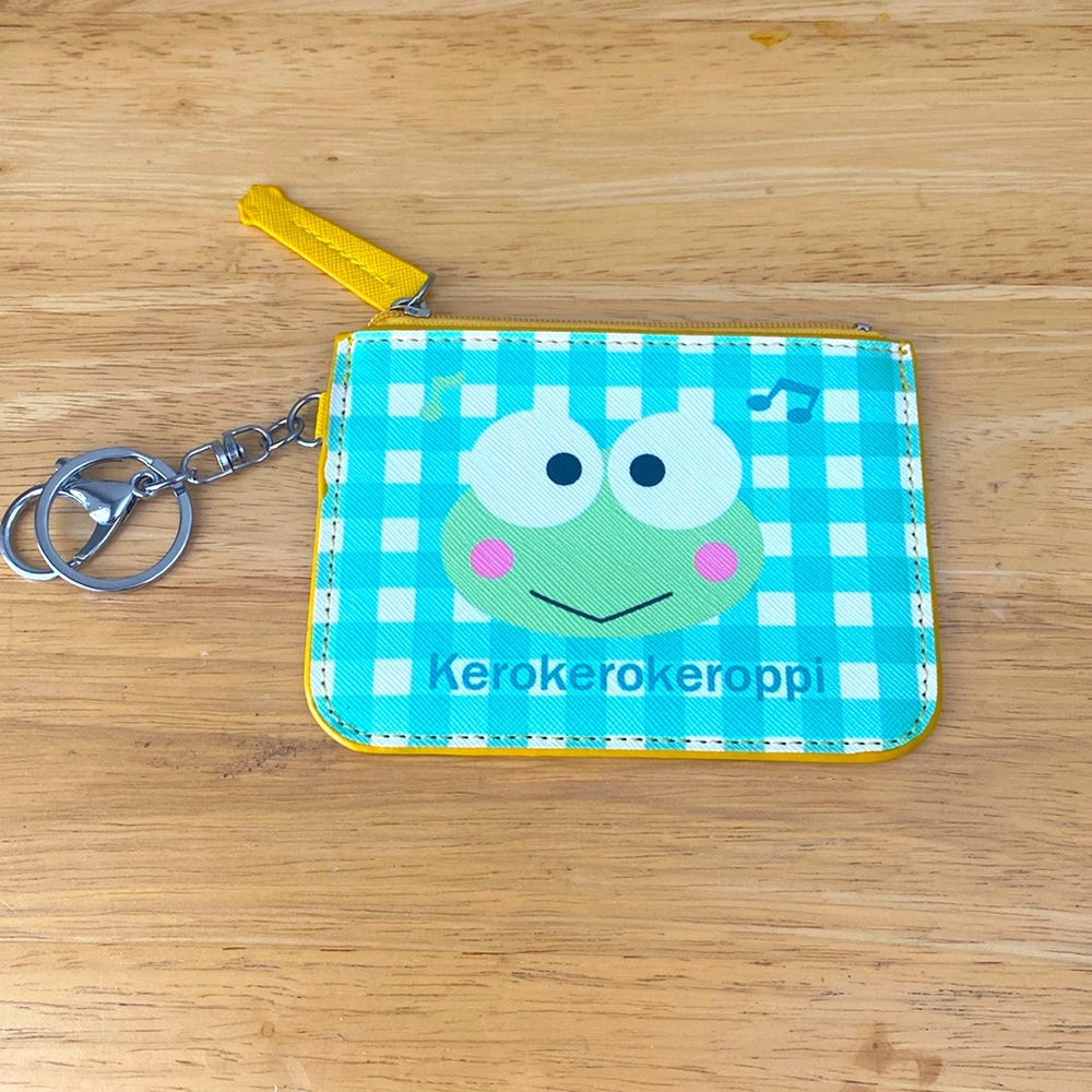 Keroppi Green & White Gingham Card Wallet - NWOT